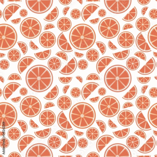 square fruit illustration, seamless pattern. juicy beautiful oranges in large quantities on a white background, whole oranges and slices