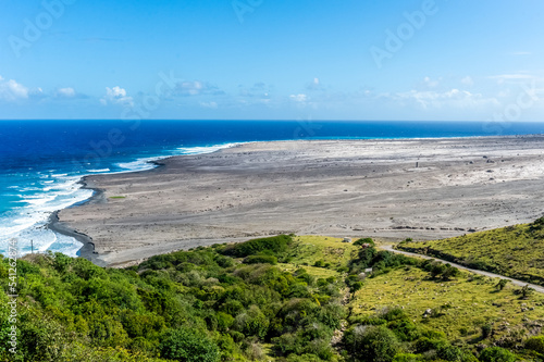 View of abandoned island Montserrat, Caribbean