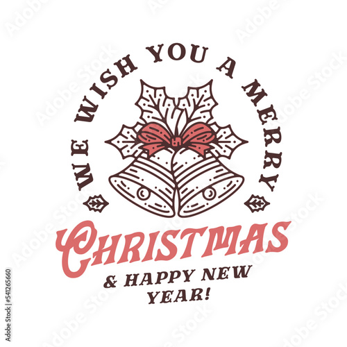 Vintage Christmas Sign Logo Badge