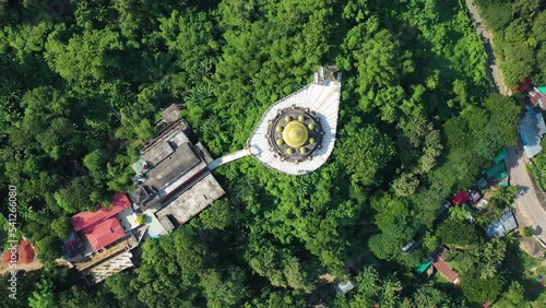 Aerial view of Golden Buddhist Temple in Bandarban, Bangladesh. photo