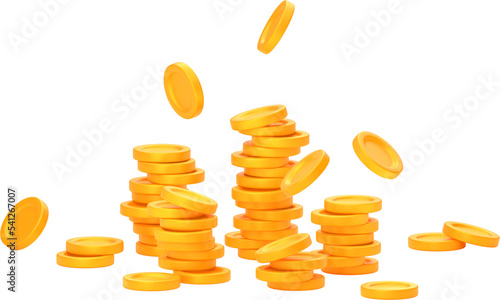 3D gold coins photo