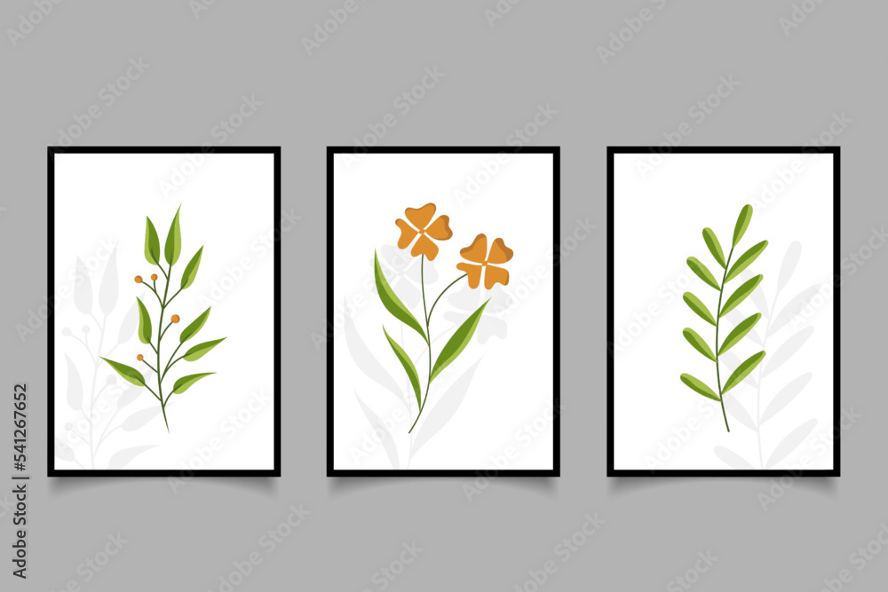 modern poster minimal  floral gradient composition for wall art