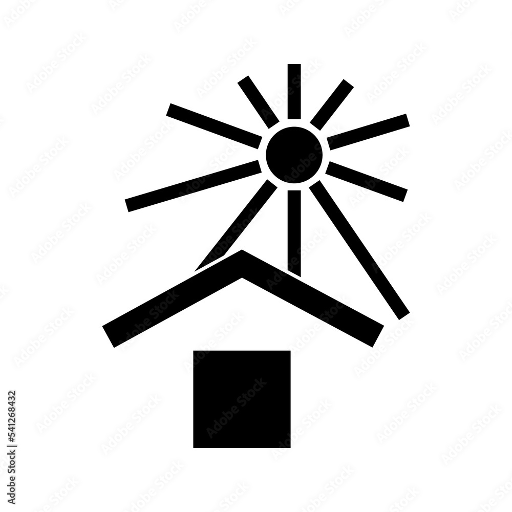 Protect from the sun Simple icon on product packaging and box