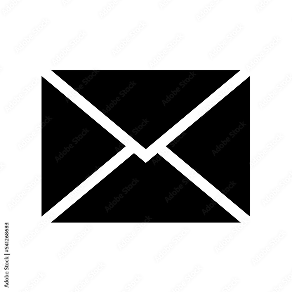 Shopping envelope or letter or message simple isolated icon for apps and websites Shopping envelope or letter or message simple isolated icon for apps and websites