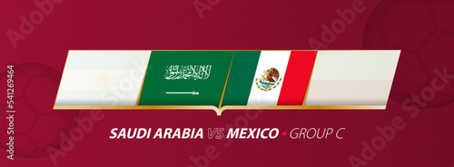 Saudi Arabia - Mexico football match illustration in group A.