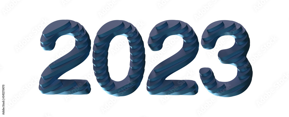 Happy New Year 2023. 3D illustration numbers isolated Happy New Year 2023. 3D illustration numbers isolated