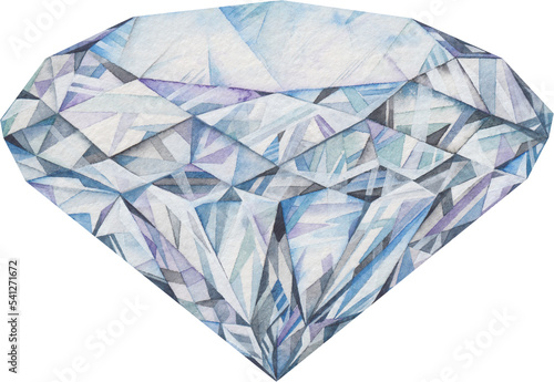Transparent Background diamond stone Illustration Png. Transparent Clipart Image of watercolor healing crystal ready-to-use for site, article, print. Hand painted gems