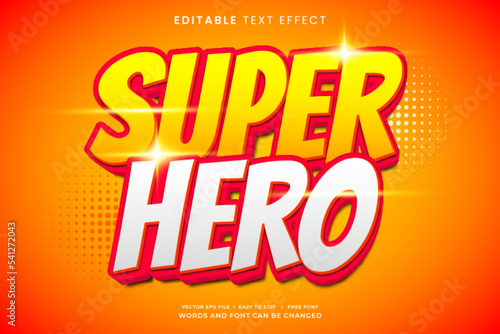 Super hero cartoon editable text effect