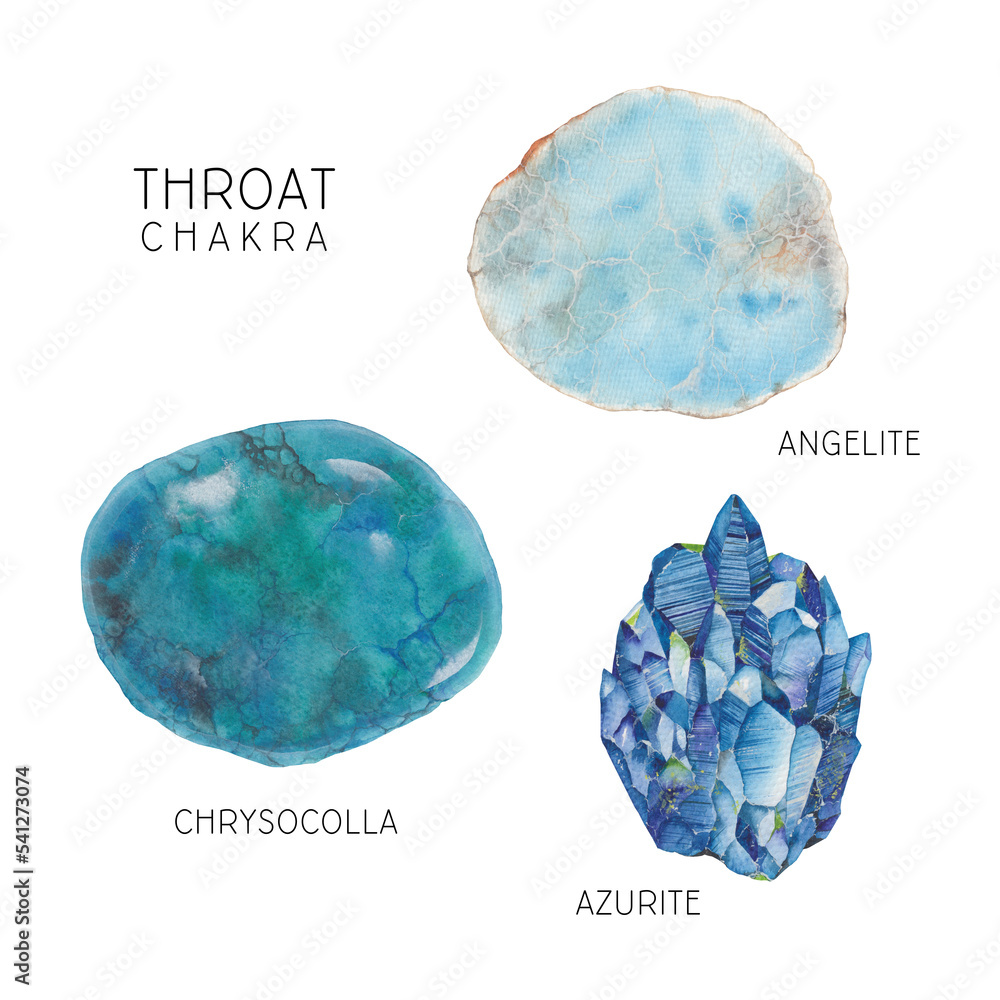 Throat Chakra Watercolor Crystal Art Print - Coley Made