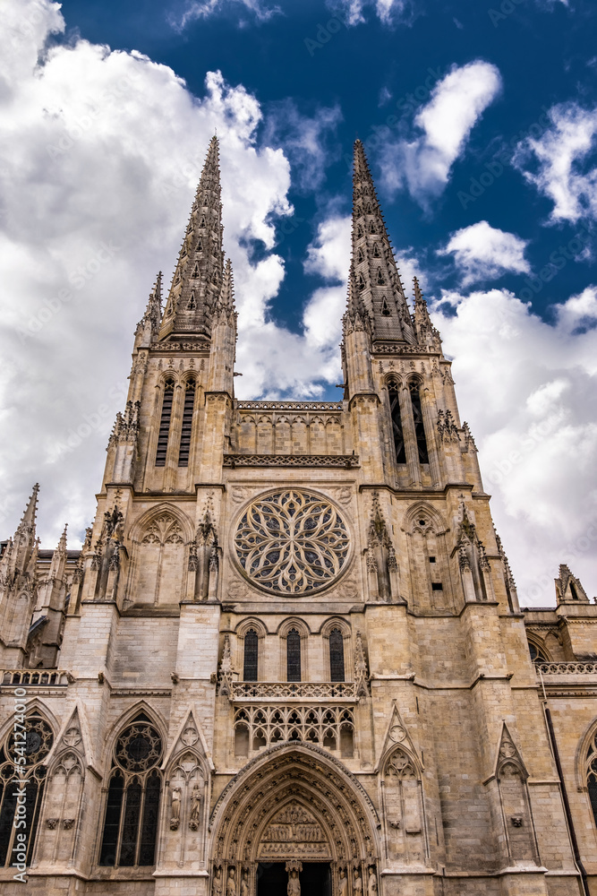 Bordeaux Cathedral, Roman Catholic Saint Andrew church. Famous Bordeaux tourist sigthseen building.