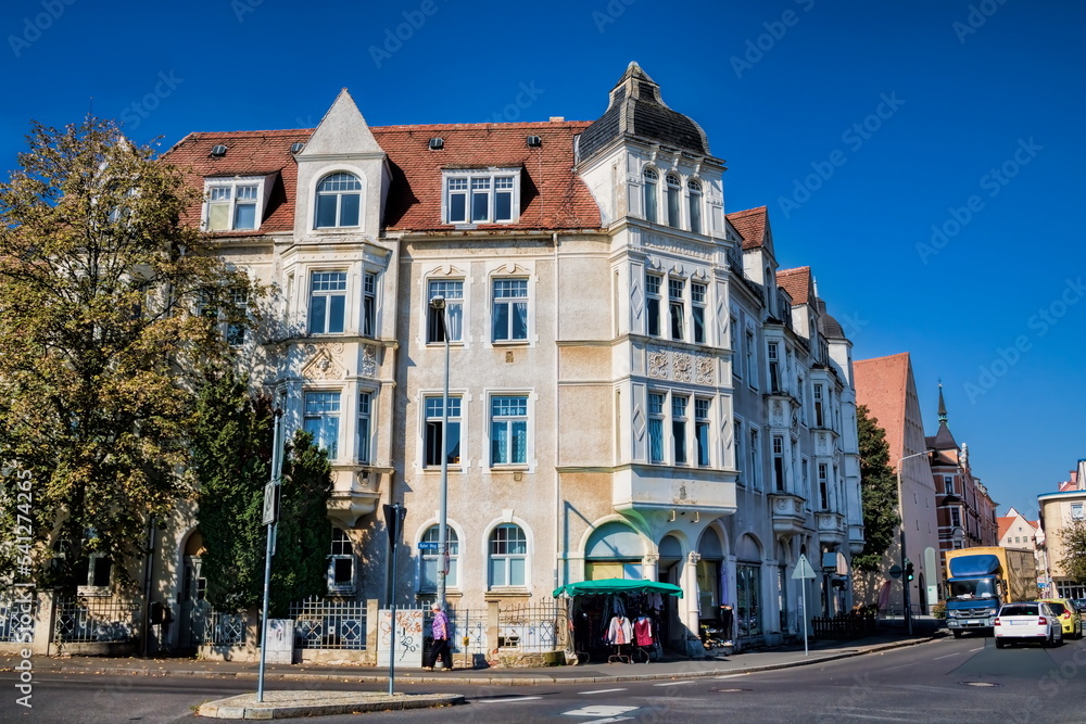 freiberg, deutschland - innenstadt mit alten häusern