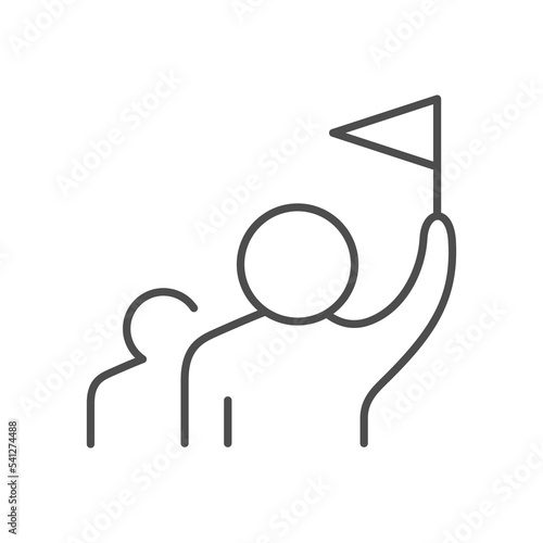 Human leader line outline icon