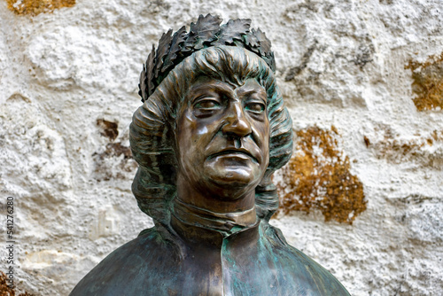 close up head portrait of hunyadi matyas matthias corvinus in Visegrad photo