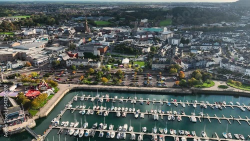 Aerial Video of Bangor Marina and Jetty Harbour on the County Down Coastline Northern Ireland  photo