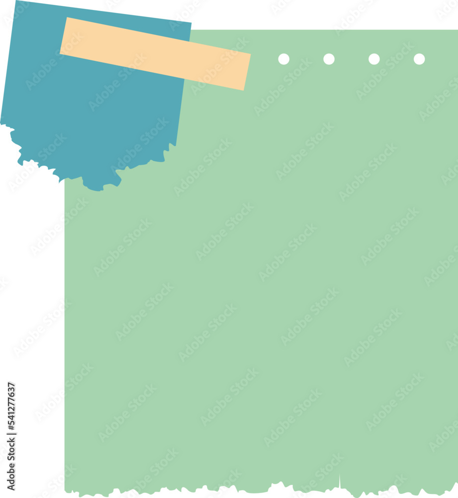 Torn Paper Note With Tape Vector Torn Paper Note With Tape Vector