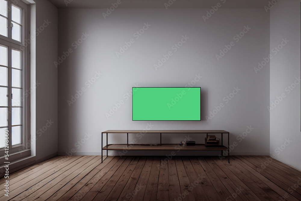 Canvas on the wall in rooms with bollard, wooden parquet floor, blank wall, apartment room without furniture. Layout for 3d rendering design. Canvas on the wall in rooms with bollard, wooden parquet floor, blank wall, apartment room without furniture. Layout for 3d rendering design.