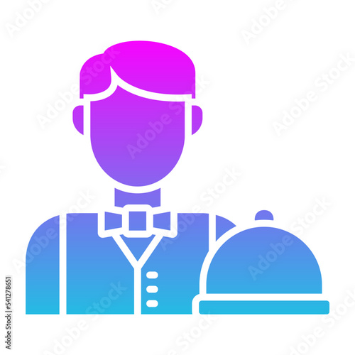 Waiter Glyph Gradient Icon