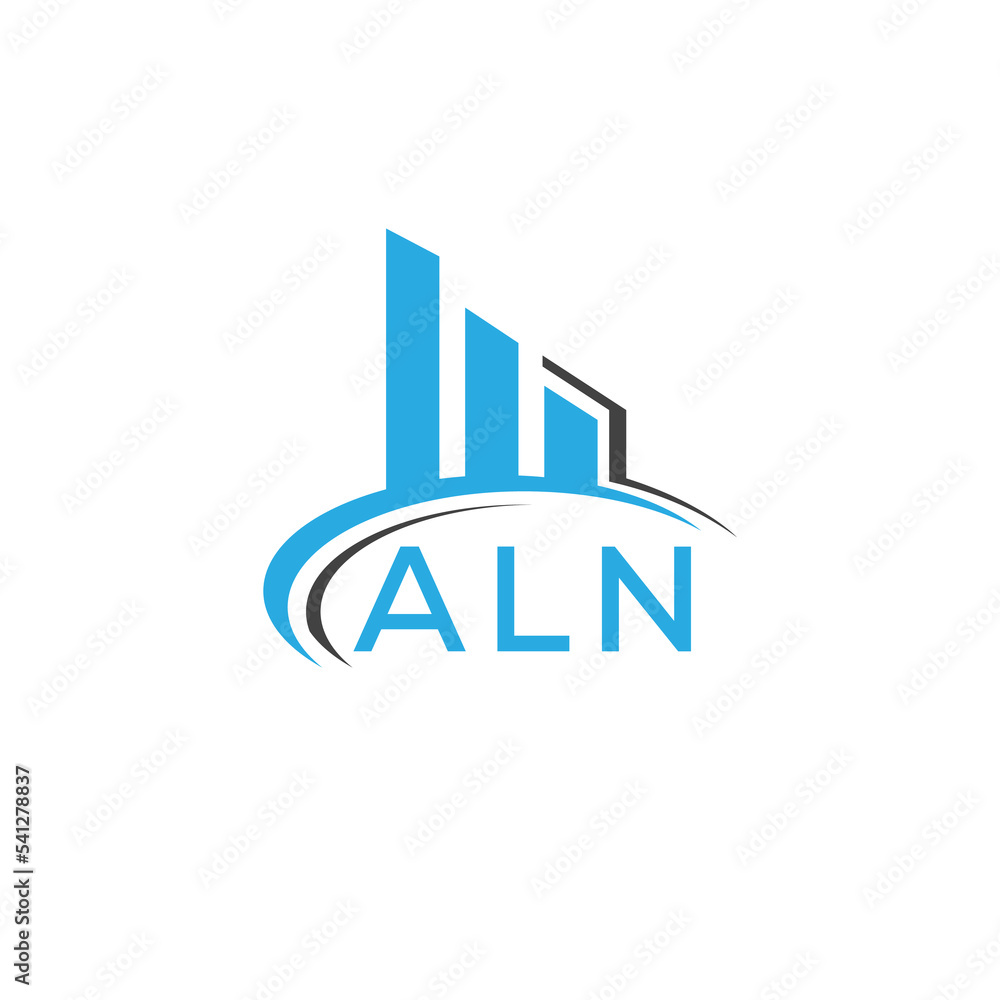 ALN letter logo. ALN blue image. ALN Monogram logo design for