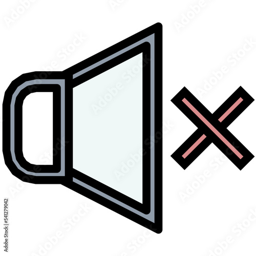 Mute Volume Colored Line Icon