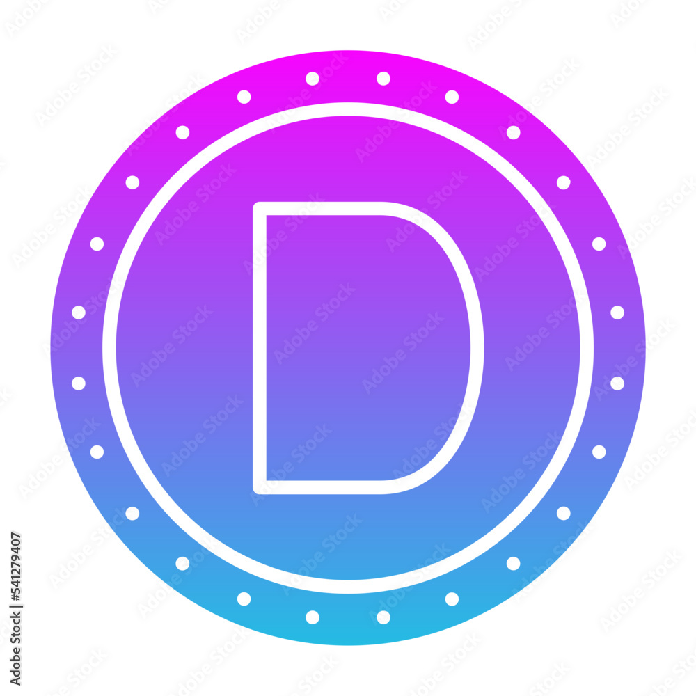 Denarius Glyph Gradient Icon Denarius Glyph Gradient Icon