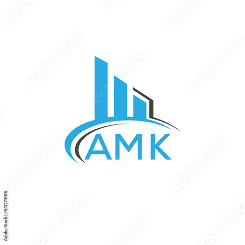 AMK letter logo. AMK blue image. AMK Monogram logo design for entrepreneur and business. AMK best icon.
 photo