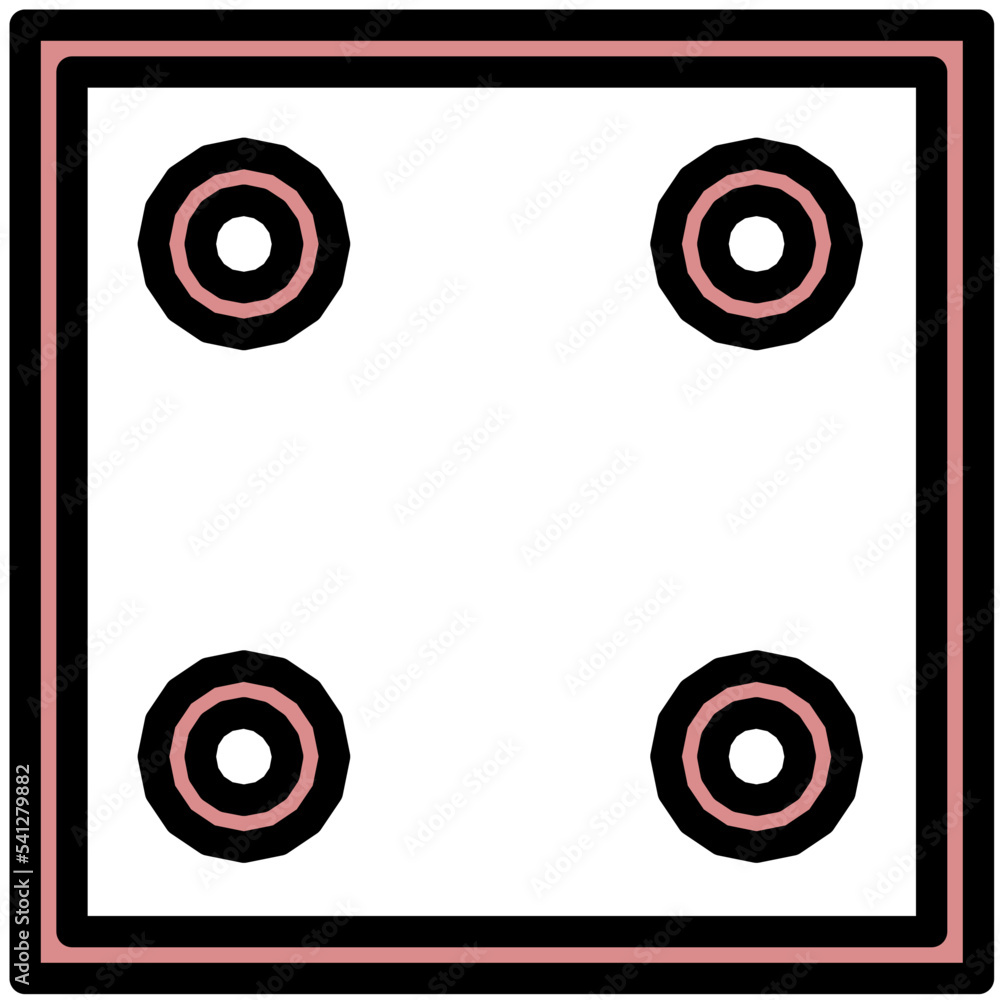 Dice Colored Line Icon Dice Colored Line Icon