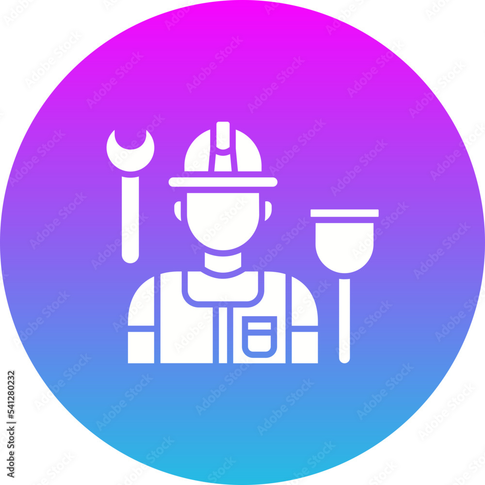 Plumber Gradient Circle Glyph Inverted Icon Plumber Gradient Circle Glyph Inverted Icon