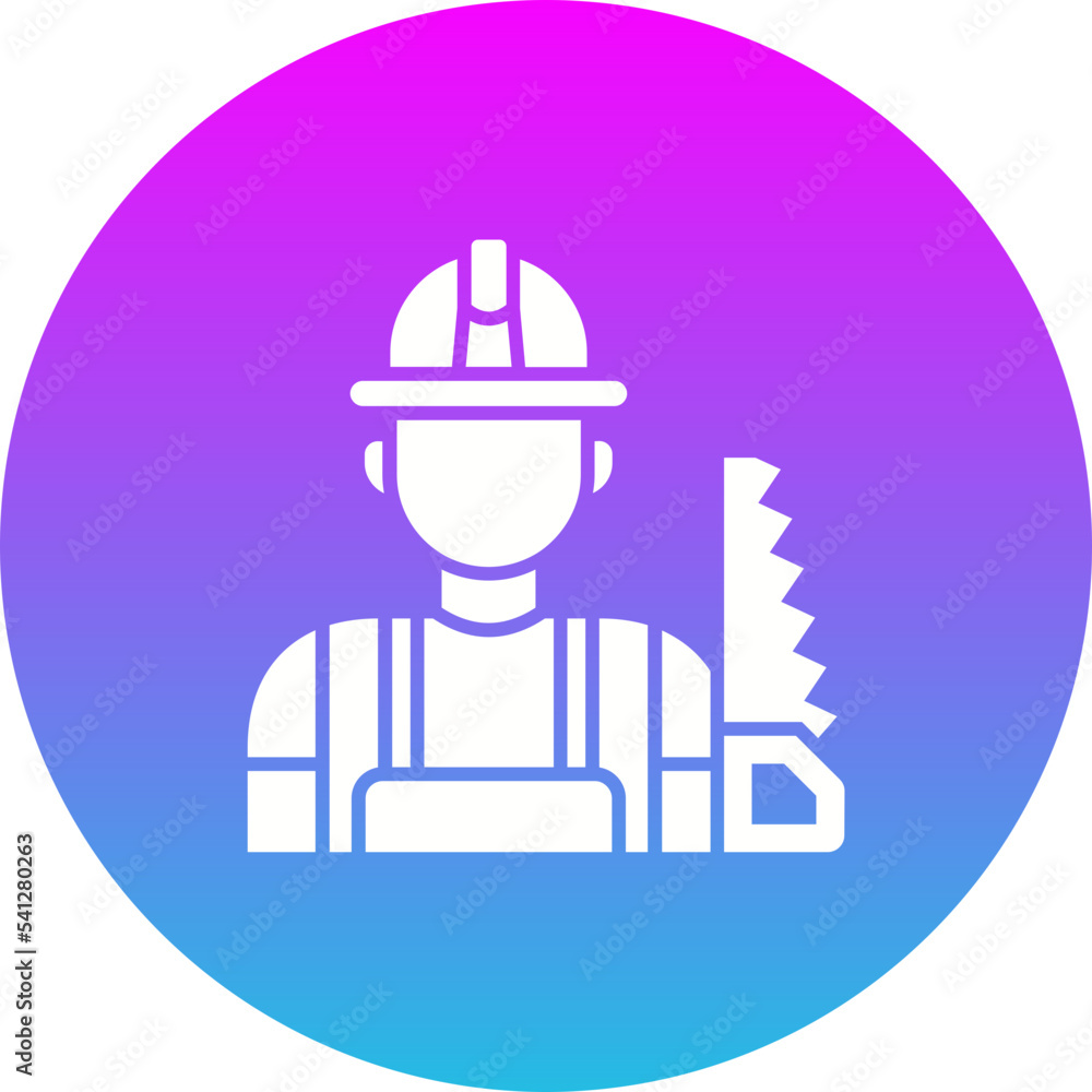 Carpenter Gradient Circle Glyph Inverted Icon Carpenter Gradient Circle Glyph Inverted Icon