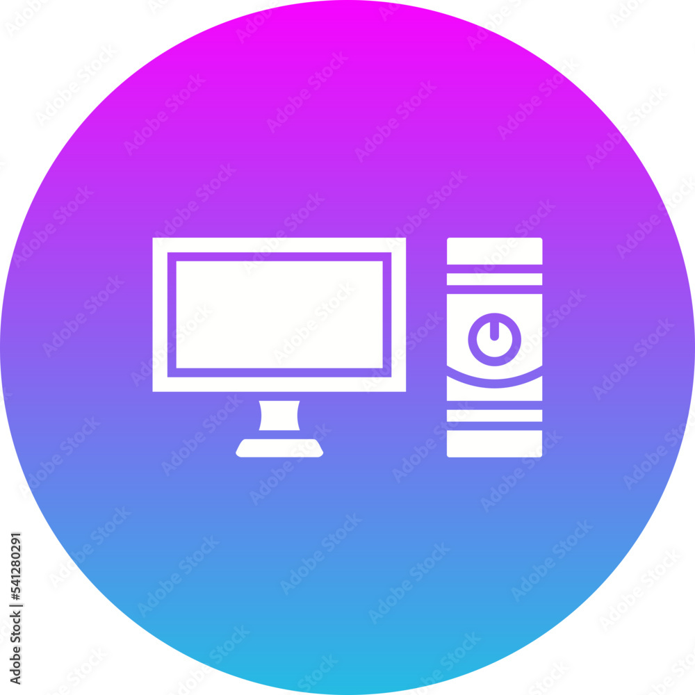 Computer Gradient Circle Glyph Inverted Icon Computer Gradient Circle Glyph Inverted Icon