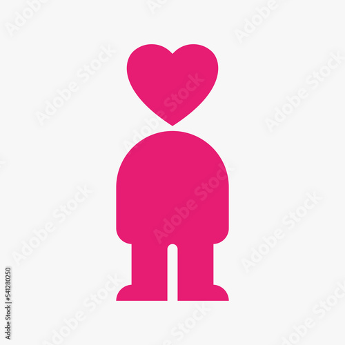 Human Heart Logo Design Concept With Human Body and Love Symbol Vector Template