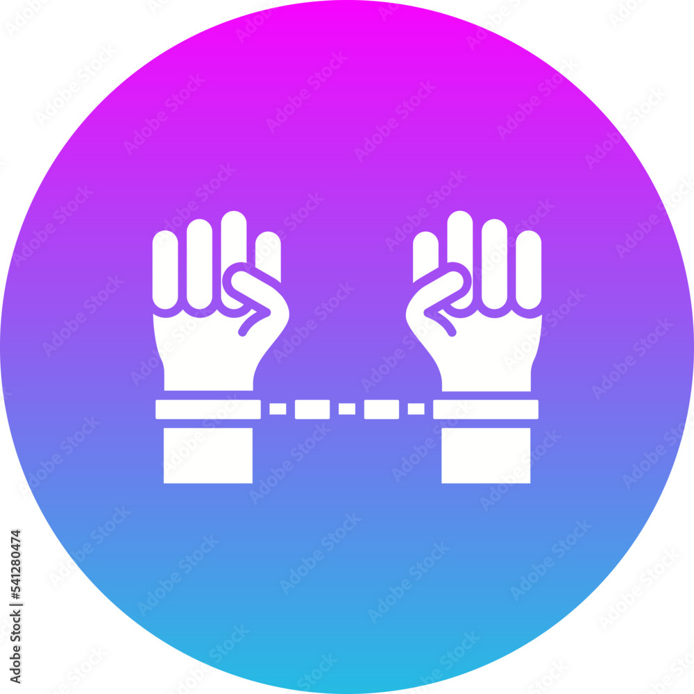 Obraz premium Slavery Gradient Circle Glyph Inverted Icon