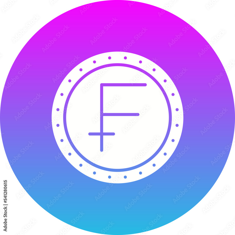 Franc Gradient Circle Glyph Inverted Icon Franc Gradient Circle Glyph Inverted Icon