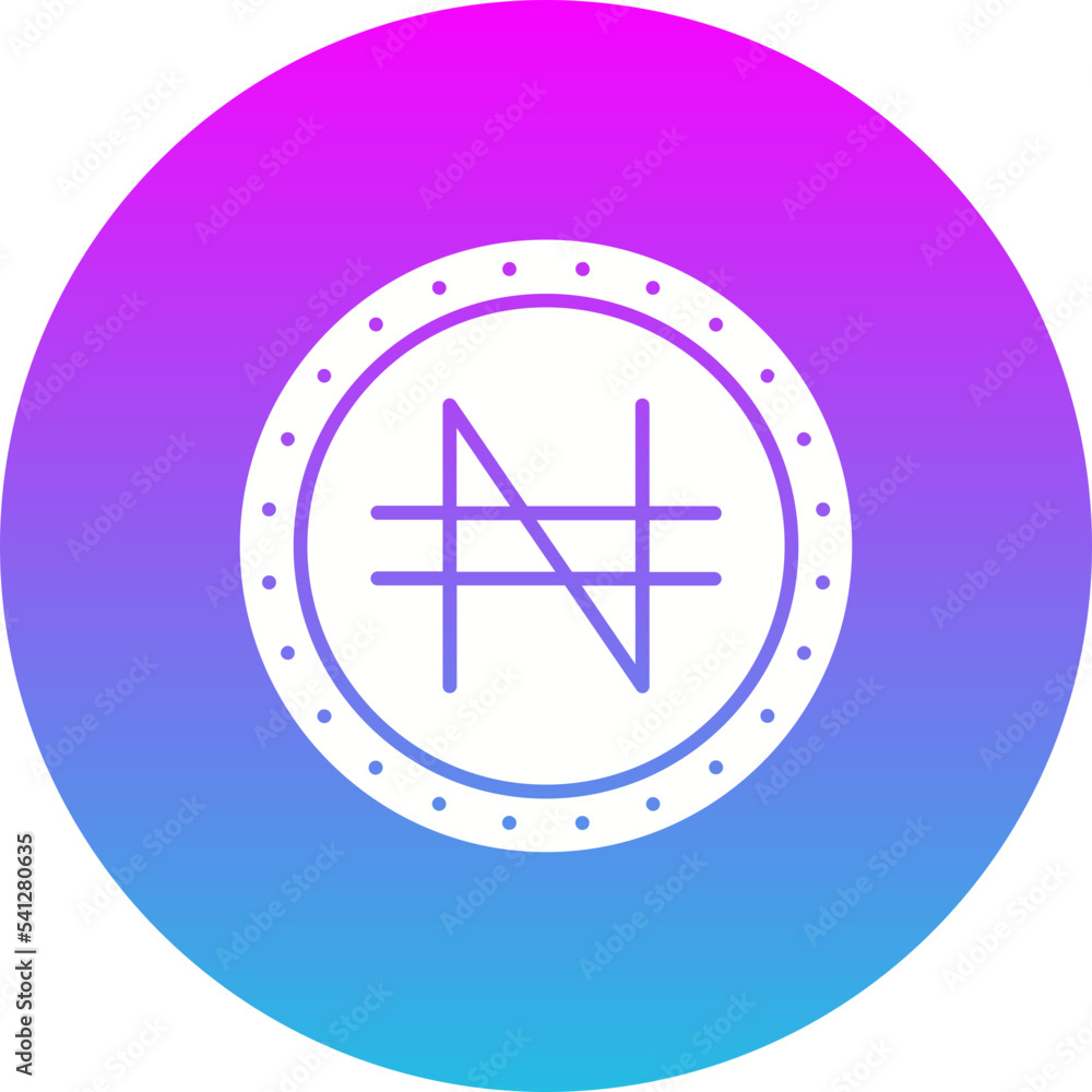 Naira Gradient Circle Glyph Inverted Icon Naira Gradient Circle Glyph Inverted Icon