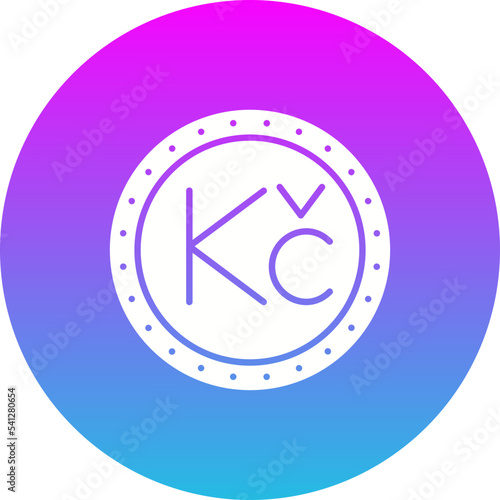 Koruna Gradient Circle Glyph Inverted Icon photo