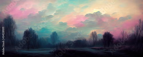 Canvas Print soft pastel background landscape fluffy