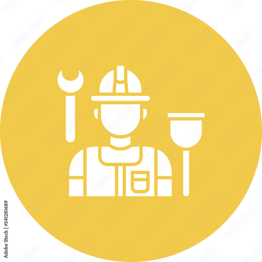 Plumber Multicolor Circle Glyph Inverted Icon Plumber Multicolor Circle Glyph Inverted Icon