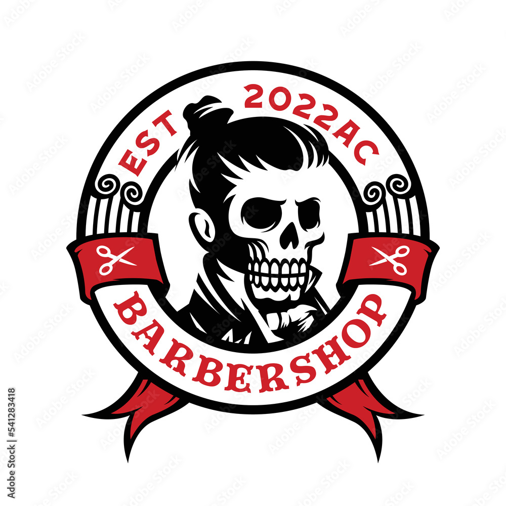 Fototapeta premium Barbershop gentleman label logo template