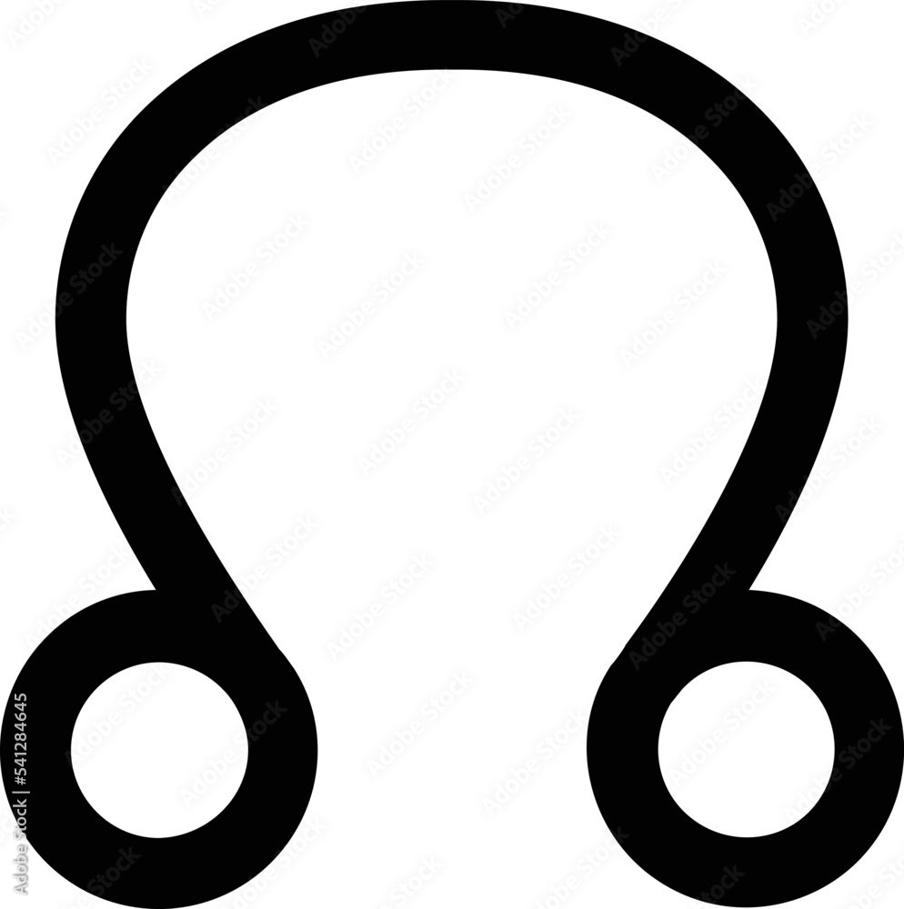 Ascending Lunar Node astrology symbol minimal with no background. Ascending Lunar Node astrology symbol minimal with no background.