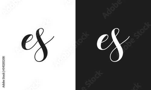 ES, SE initial letters creative monogram logo design concept