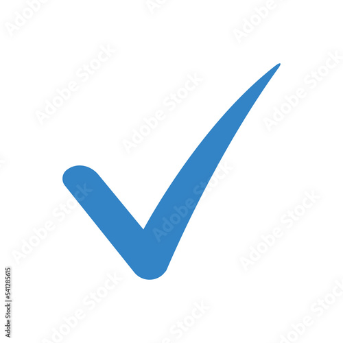 blue check mark icon. Vector illustration. Flat design for business financial marketing banking advertising web concept cartoon illustration. . Vector illustration
