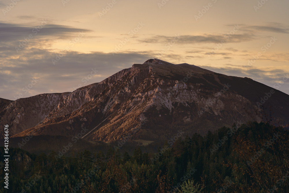 mountain with forest in smooth sunlight mountain with forest in smooth sunlight