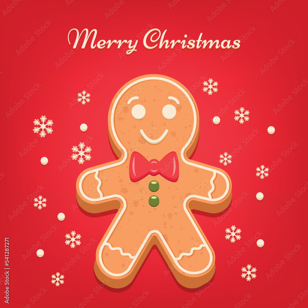 Fototapeta premium Merry Christmas, sweet gingerbread man