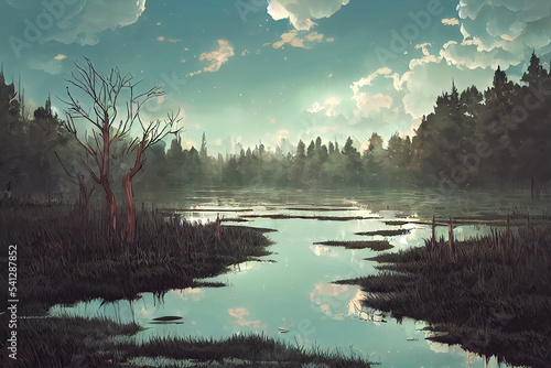 concept art of a swamp