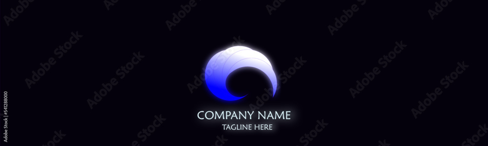 Company vector logo based on black back ground. vector logo combining blue and white color. Company vector logo based on black back ground. vector logo combining blue and white color.