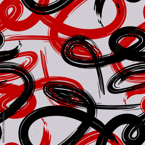 Seamless abstract pattern in black and red colors