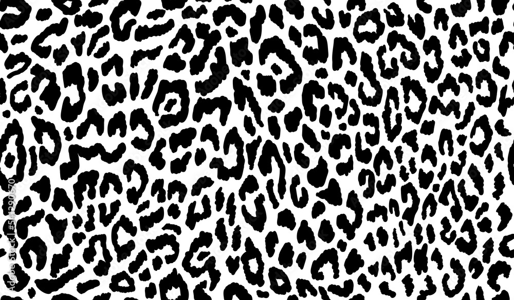 Obraz premium Leopard pattern - Black and white - Seamless background