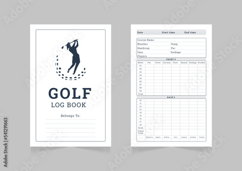 golf log book design template 
