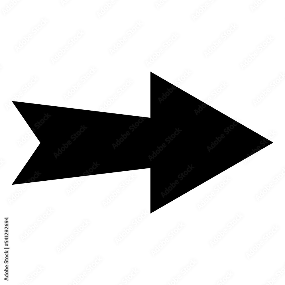 Black arrow on the white background. Black arrow on the white background.