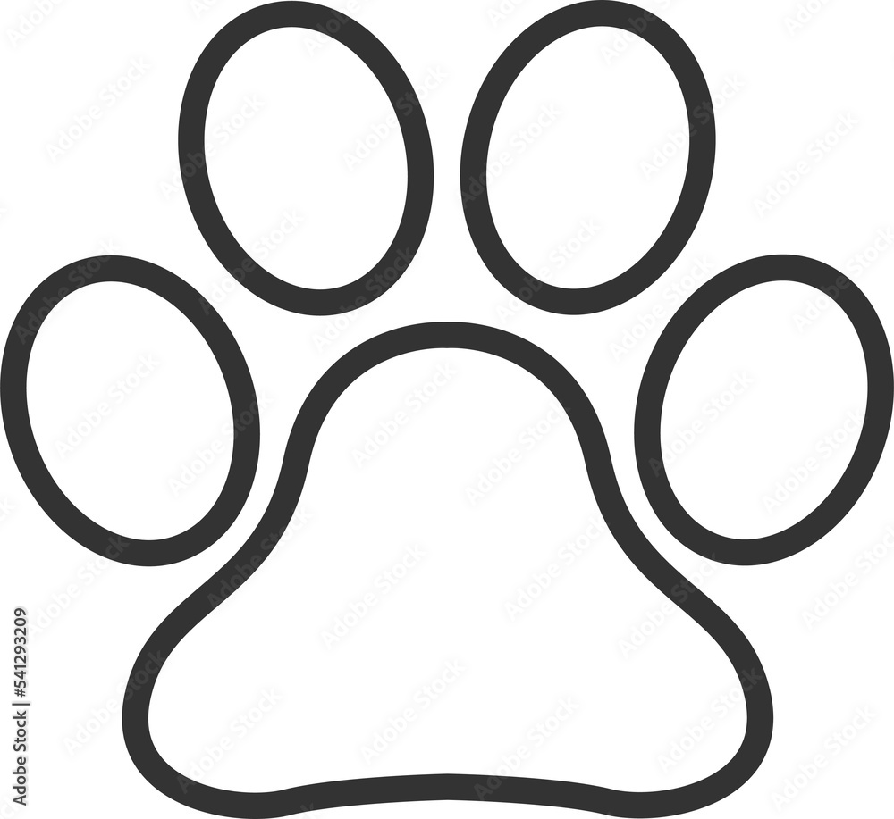 Paw print cat, dog, puppy pet trace. Footprint. Animal paw isolated on white background. Illustration Paw print cat, dog, puppy pet trace. Footprint. Animal paw isolated on white background. Illustration