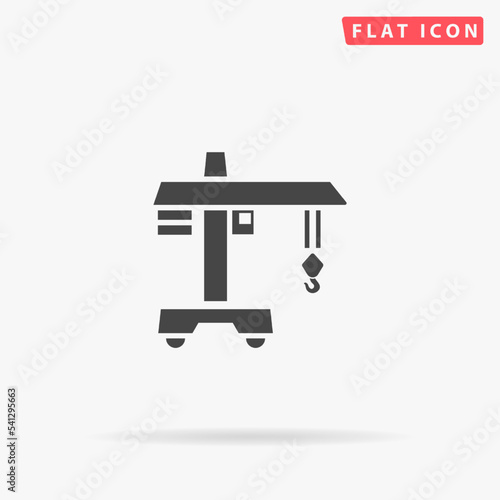 Crane flat vector icon. Hand drawn style design illustrations.